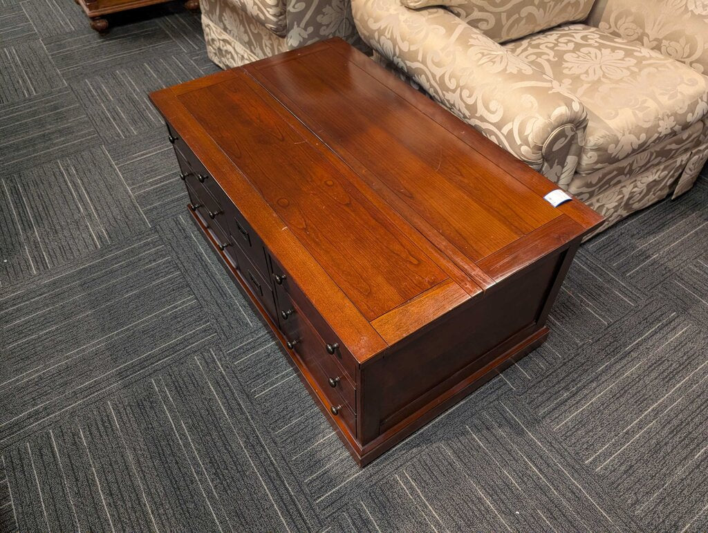 Contemporary Cherry Storage Coffee Table