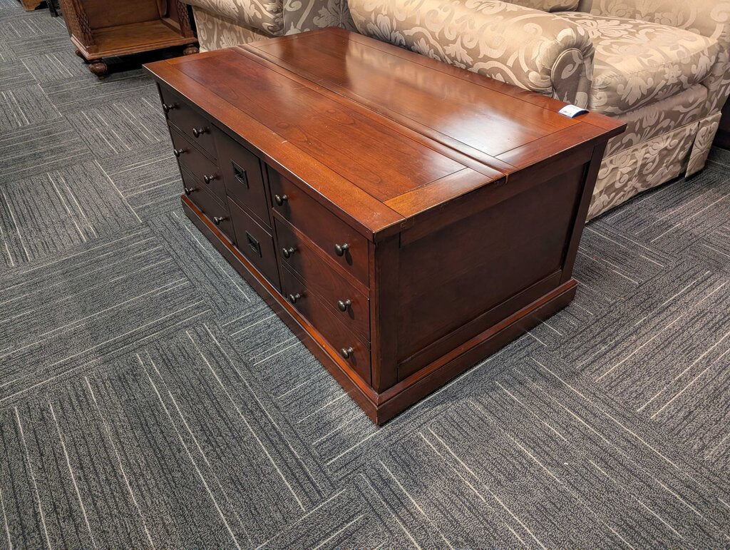 Contemporary Cherry Storage Coffee Table