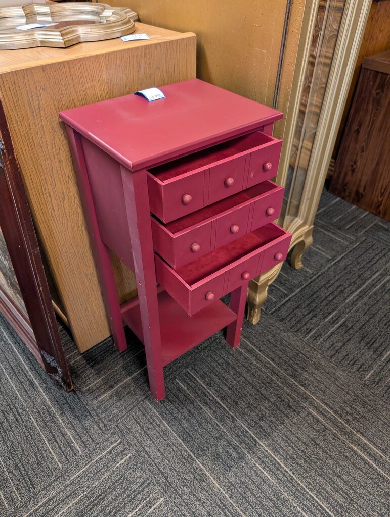 Three Drawer Red Stand