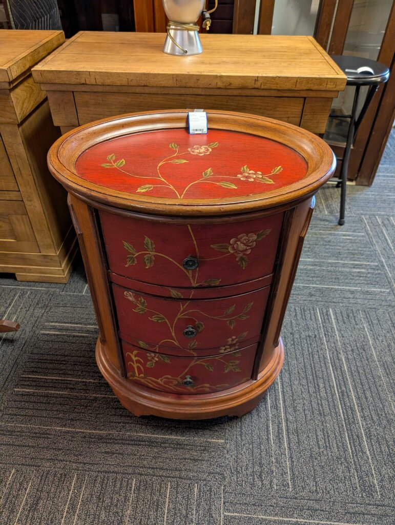 Paint Decorated Three Drawer Stand