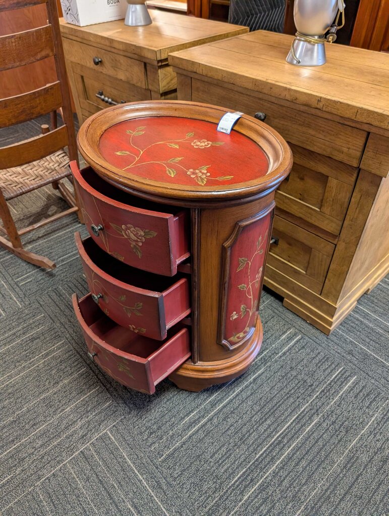 Paint Decorated Three Drawer Stand