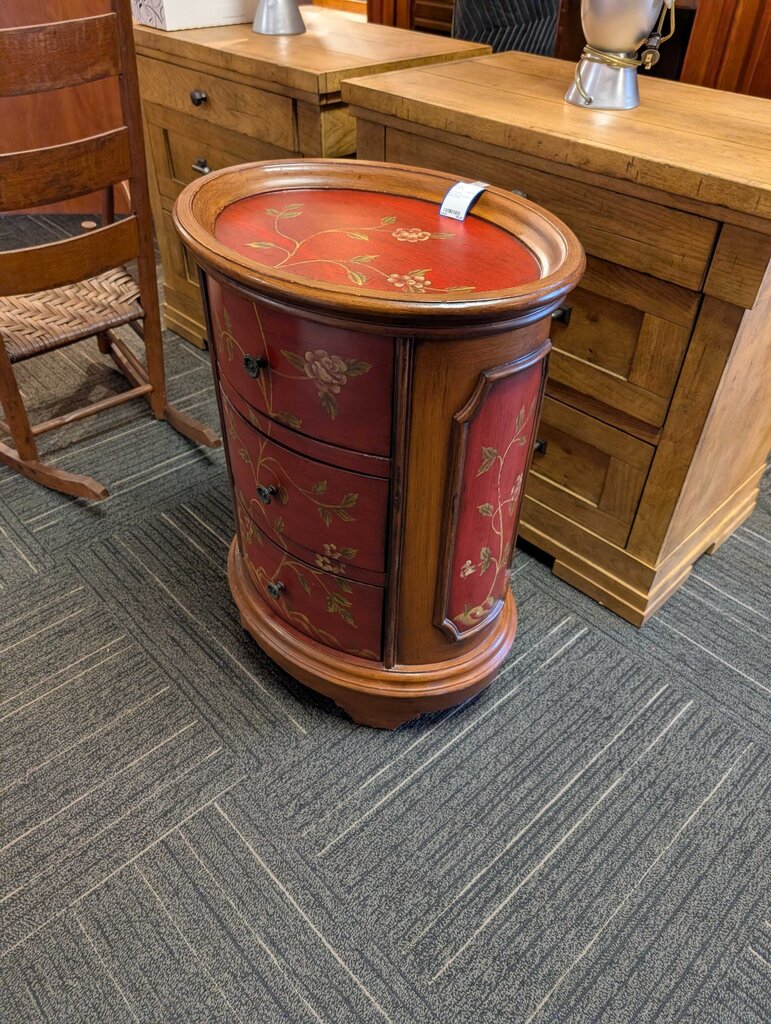 Paint Decorated Three Drawer Stand