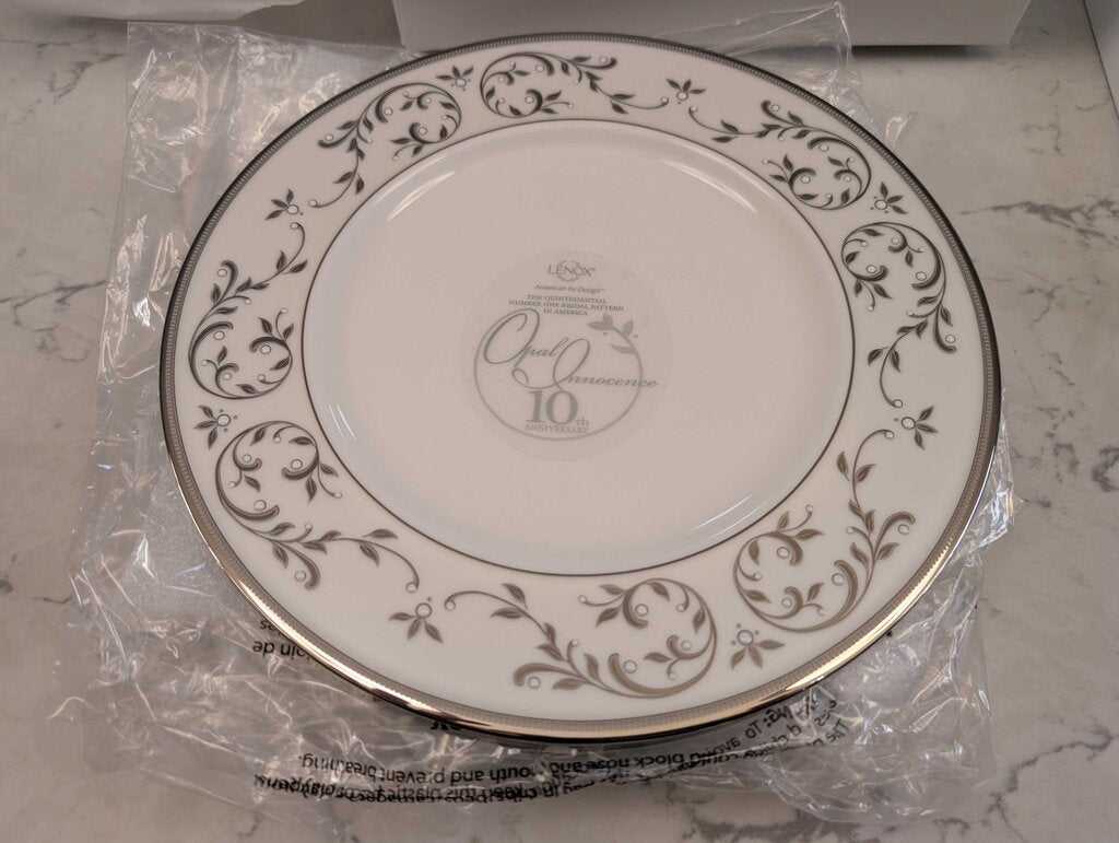 Four New Lenox 10th Anniversary Opal Innocence Plates
