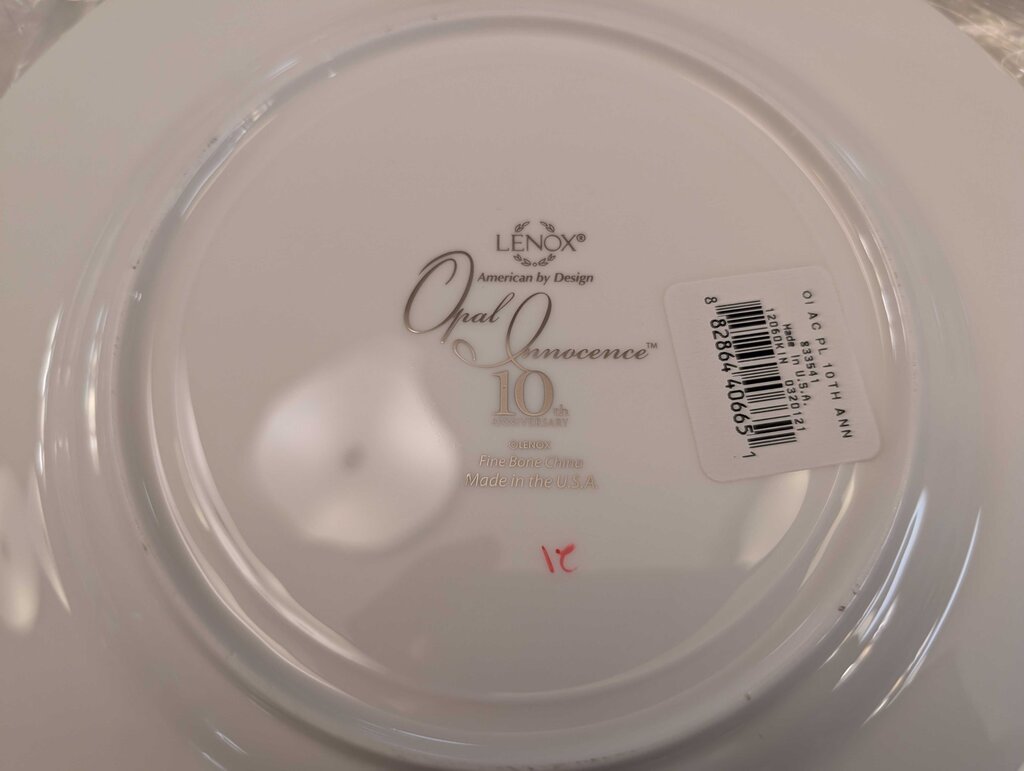 Four New Lenox 10th Anniversary Opal Innocence Plates