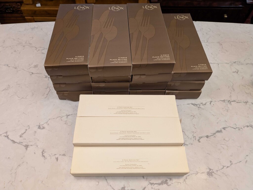 Lenox Opal Innocence 86 Piece Stainless Flatware Set