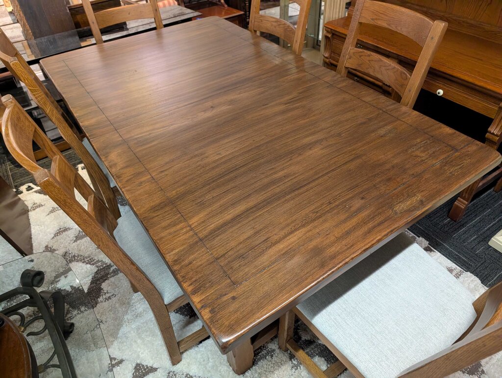 Mission Oak Style Table With Six Chairs