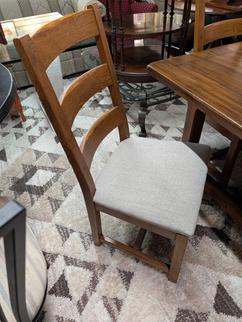 Mission Oak Style Table With Six Chairs