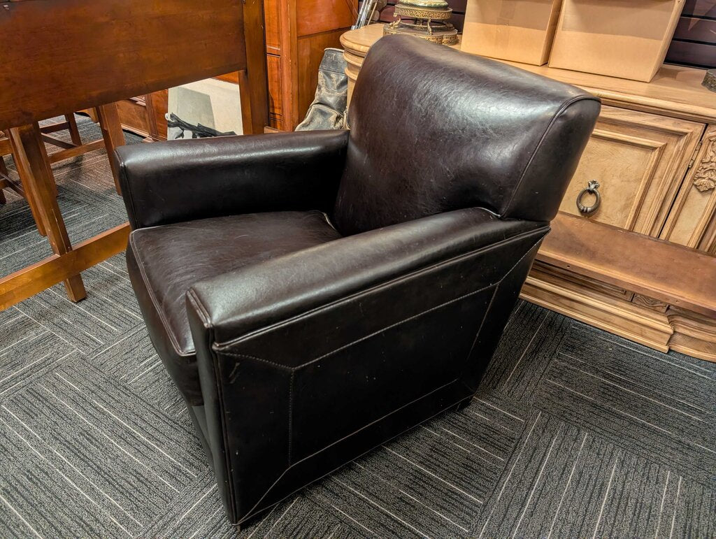 Leather Lounge Chair By Stickley