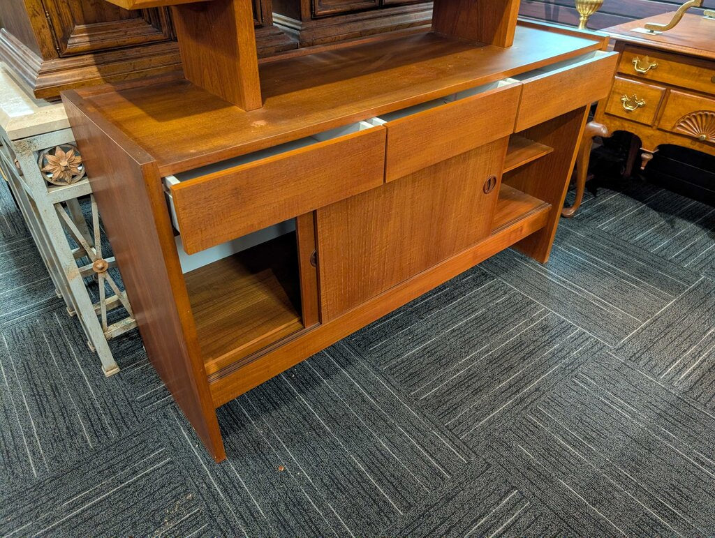 Danish Modern Teak Veneer Display Cabinet
