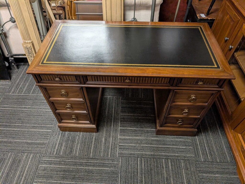 Vintage Leather Top Desk By Sligh