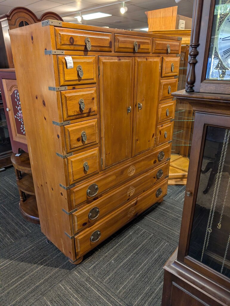 Large Campaign Japanese Tansu Style Chest by Henredon