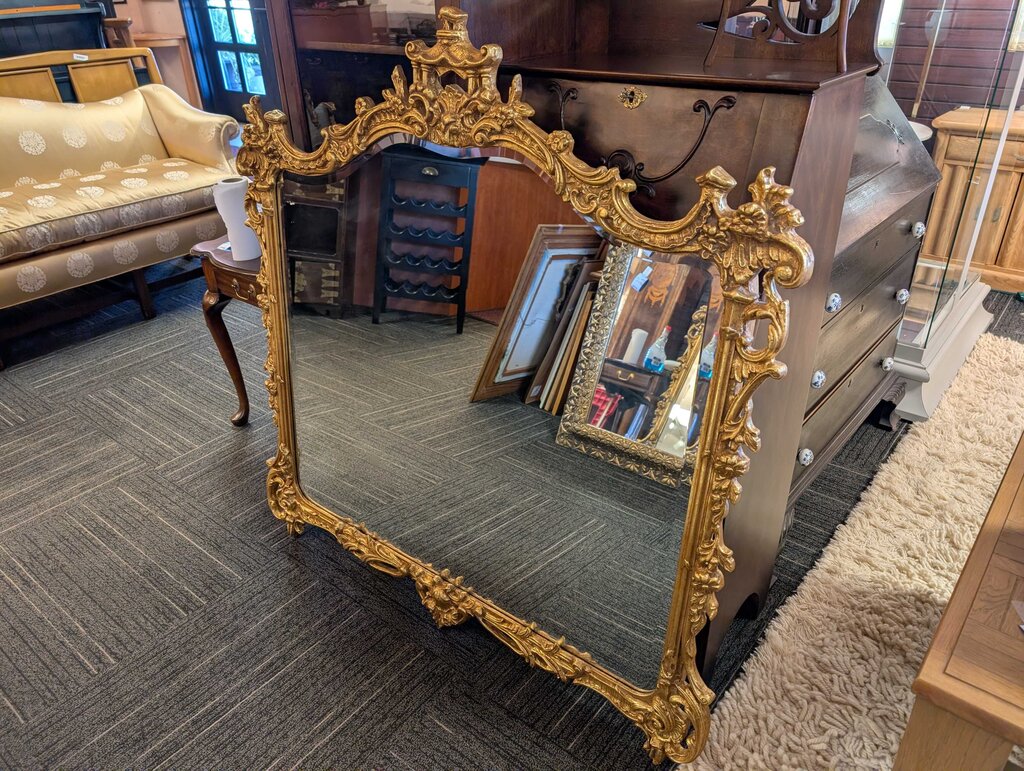 Large Designer Gold Gilded Mirror By Decorative Arts Inc