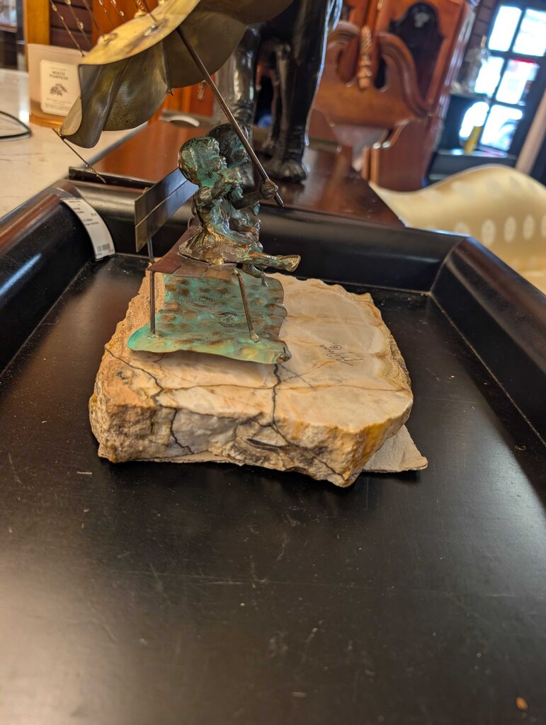 Vintage Wire Sculpture With Marble Base
