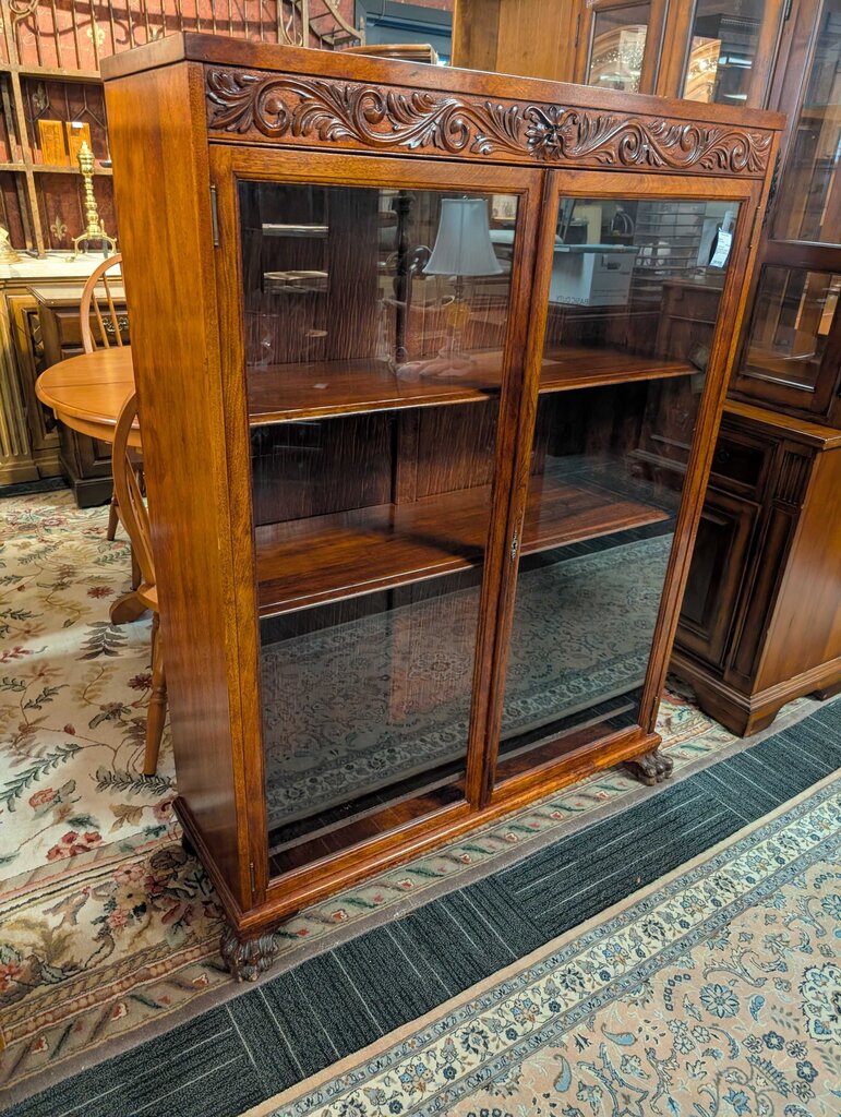Professionally Restored 19th Century Carved Boobkase w/ Northwind Face