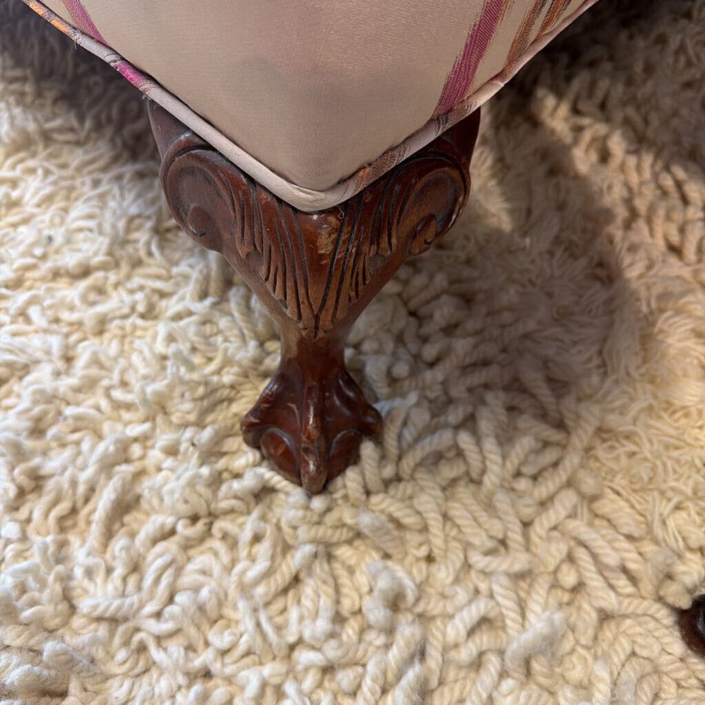 Professionally Re-upholstered Wingback Chair w/ Claw & Ball Feet
