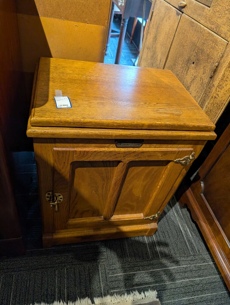 White Clad Oak Storage Cabinet