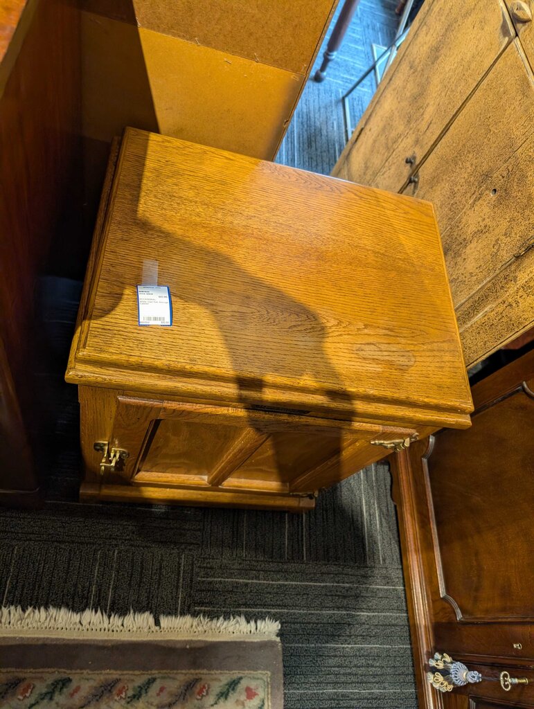 White Clad Oak Storage Cabinet