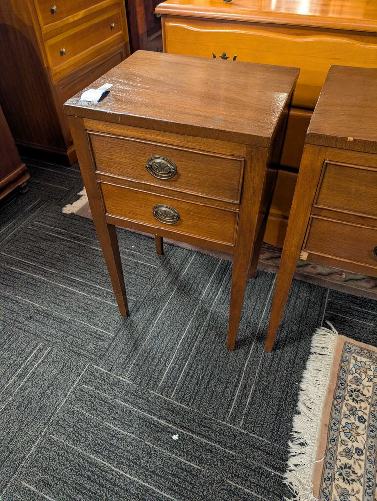 Vintage Mahogany Two Drawer Side Table