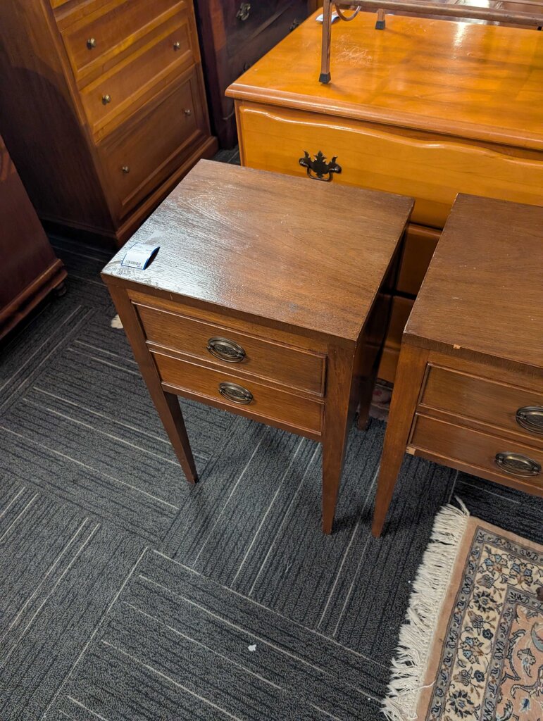 Vintage Mahogany Two Drawer Side Table