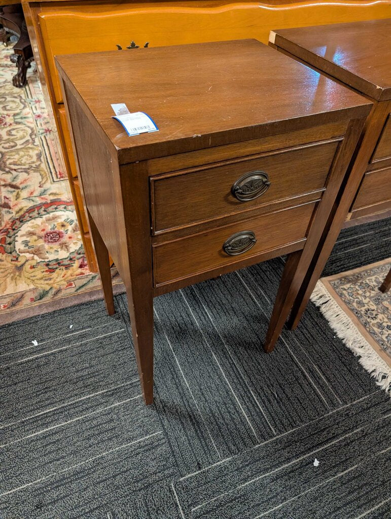 Vintage Mahogany Two Drawer Side Table