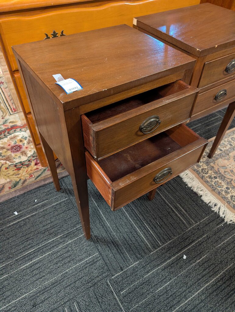 Vintage Mahogany Two Drawer Side Table