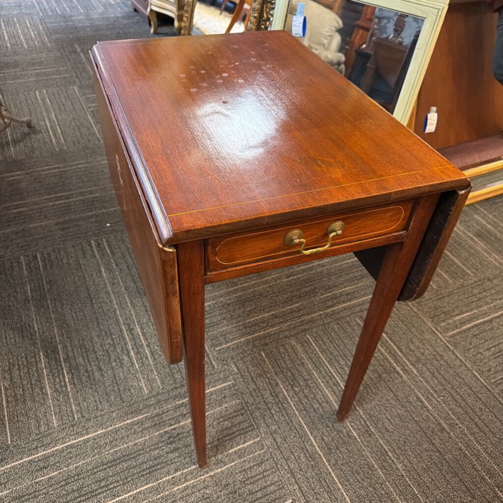 Formal Mahogany Drop Leaf Side Table