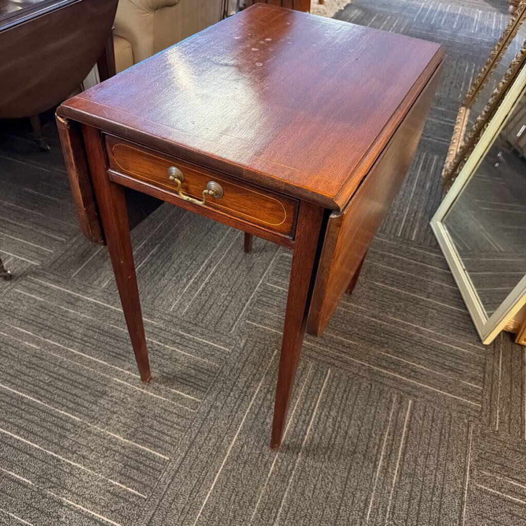 Formal Mahogany Drop Leaf Side Table
