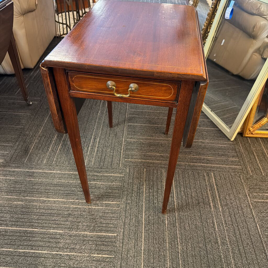 Formal Mahogany Drop Leaf Side Table