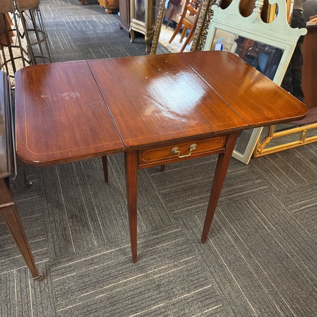 Formal Mahogany Drop Leaf Side Table