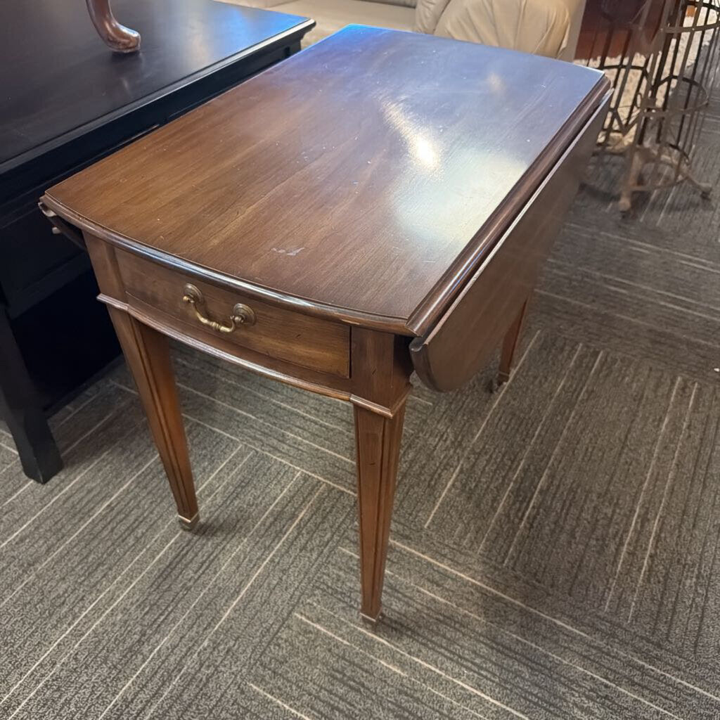 Ethan Allen Drop-Leaf Cherry Side Table