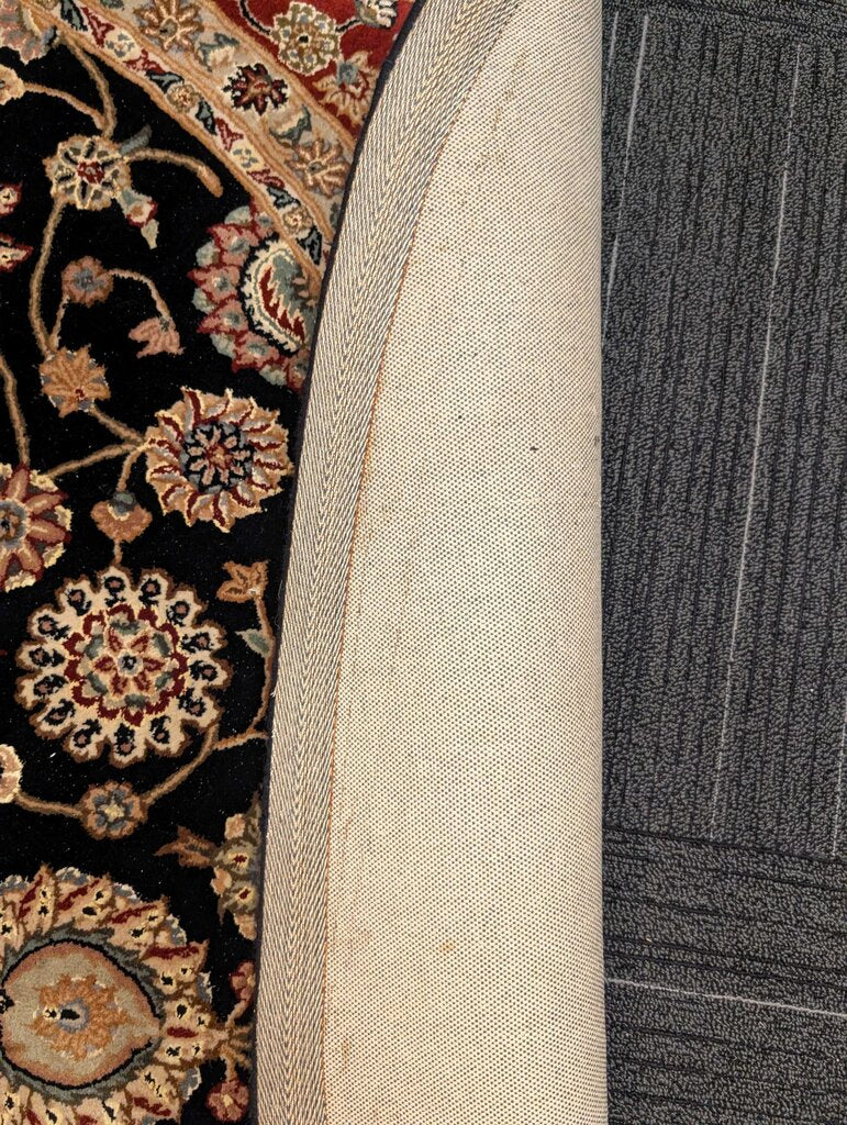 Machine Made Wool Oval Area Rug 90" x 116"