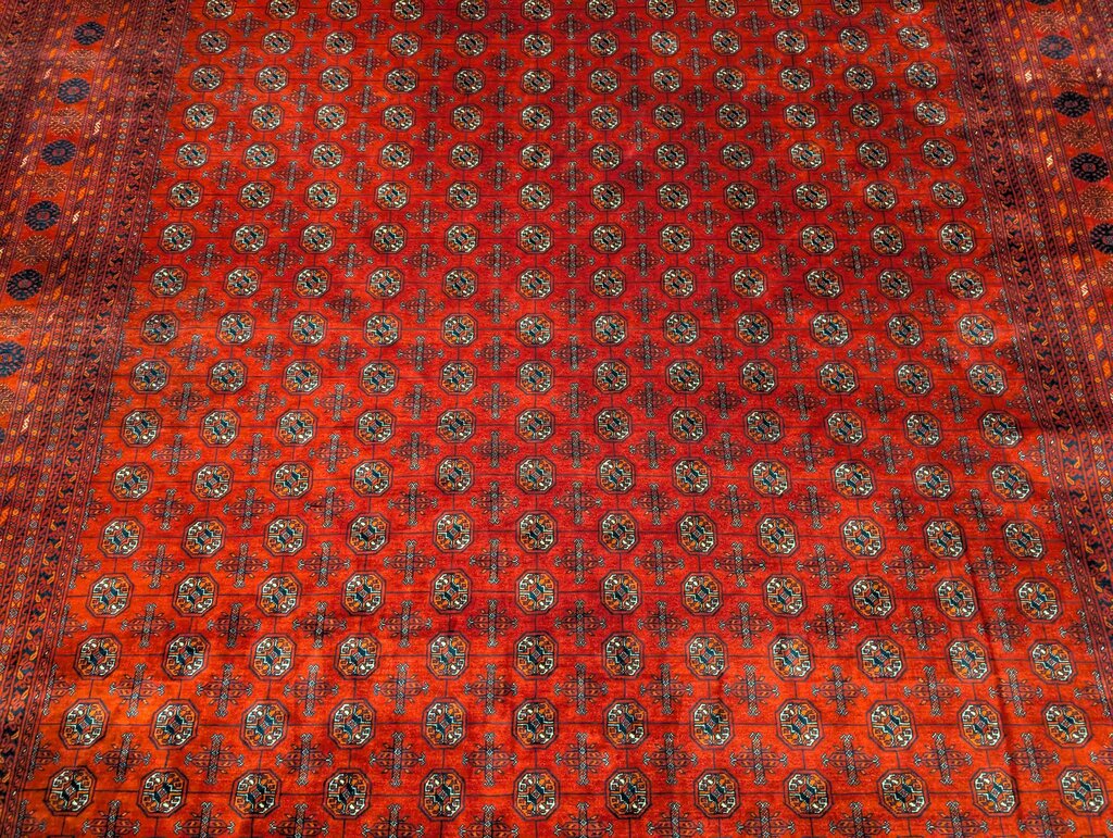Fine Hand-Knotted Wool Bokhara Oriental Rug – Rich Crimson Red – 8'3" x 11'6"