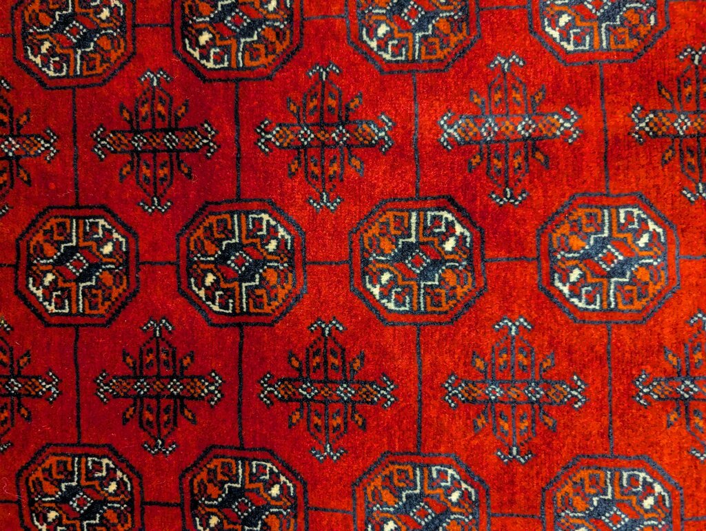 Fine Hand-Knotted Wool Bokhara Oriental Rug – Rich Crimson Red – 8'3" x 11'6"