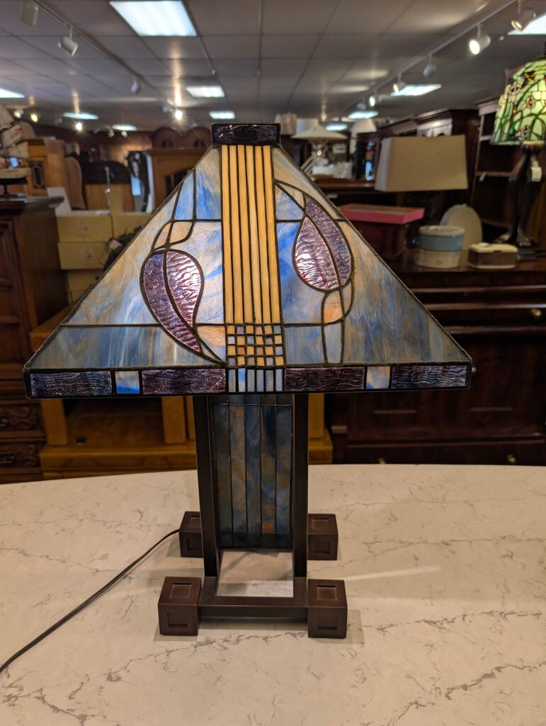 Mission Style Stained Glass Lamp