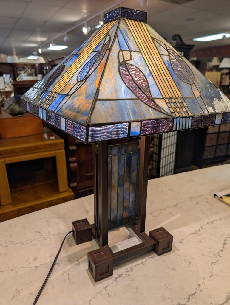 Mission Style Stained Glass Lamp