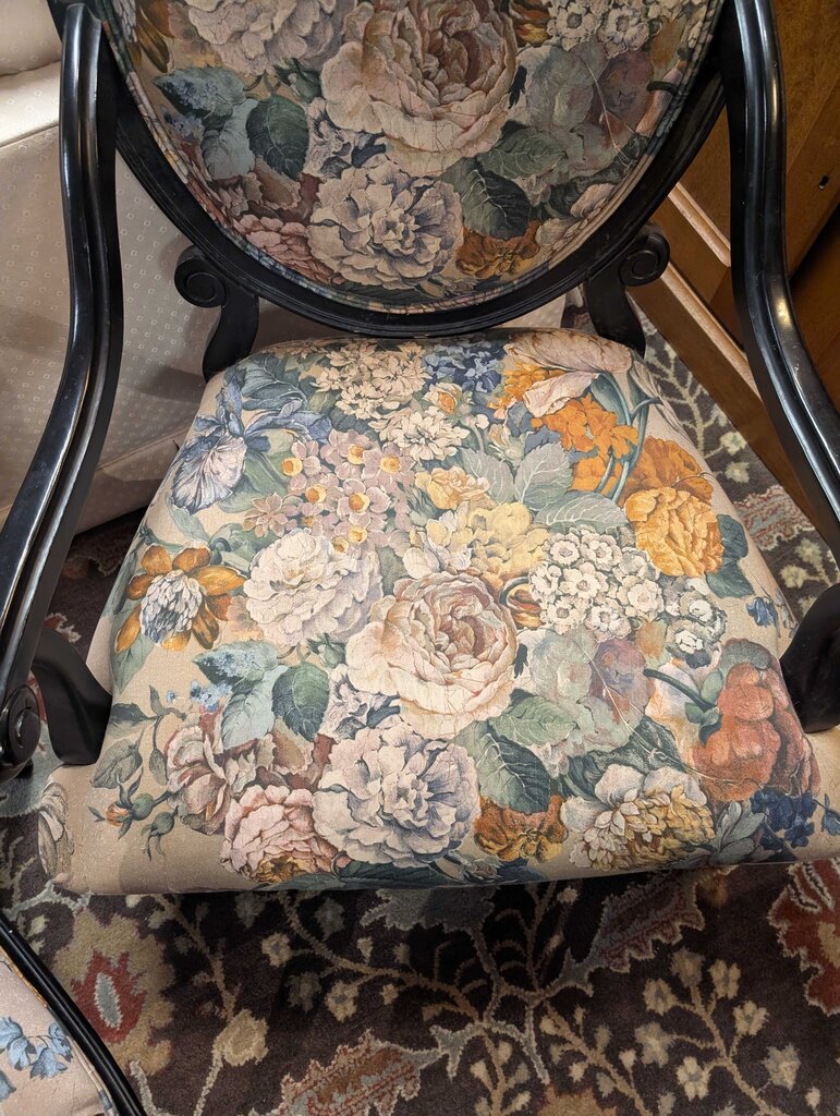 French Oval-Back Armchair by Calico Corners