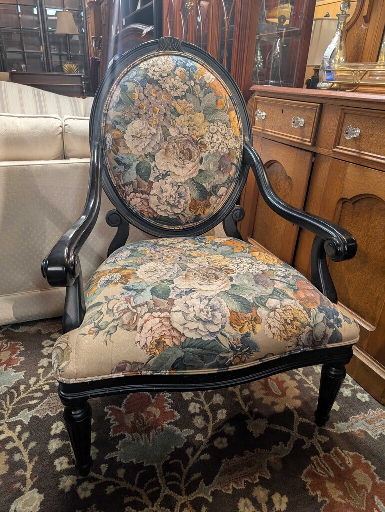 French Oval-Back Armchair by Calico Corners