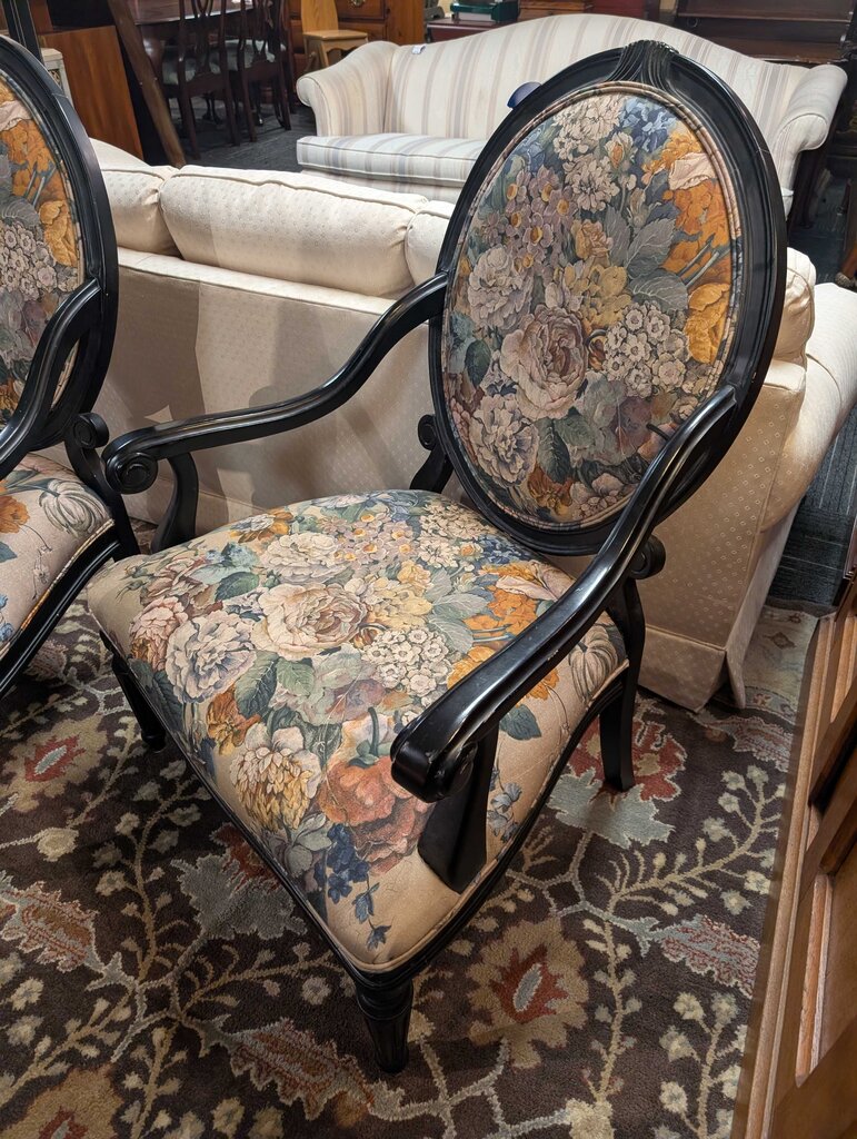 French Oval-Back Armchair by Calico Corners