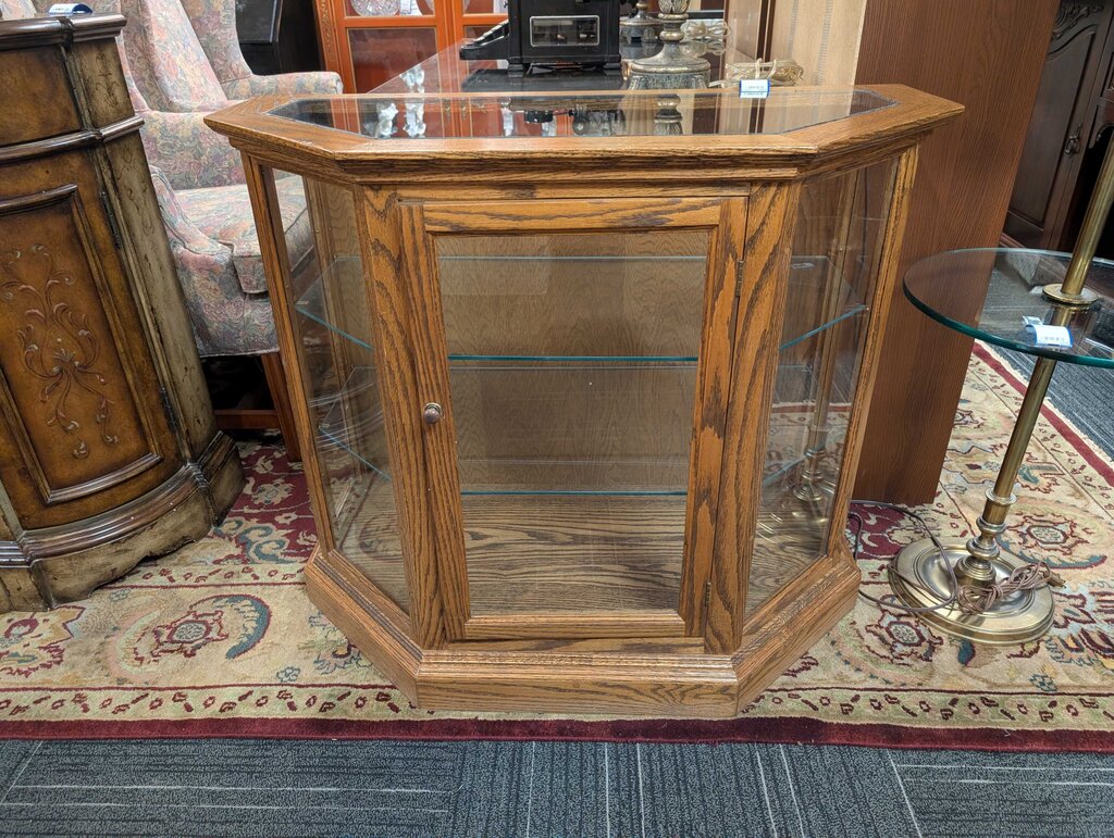 Solid Oak Curio / Display Cabinet