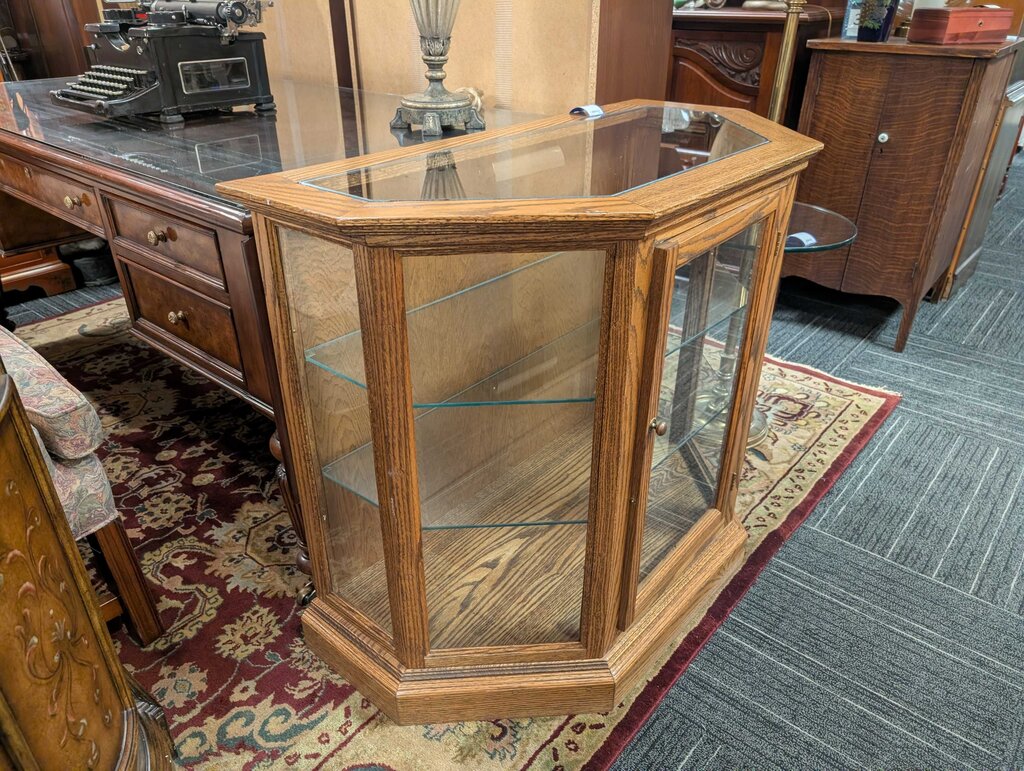 Solid Oak Curio / Display Cabinet