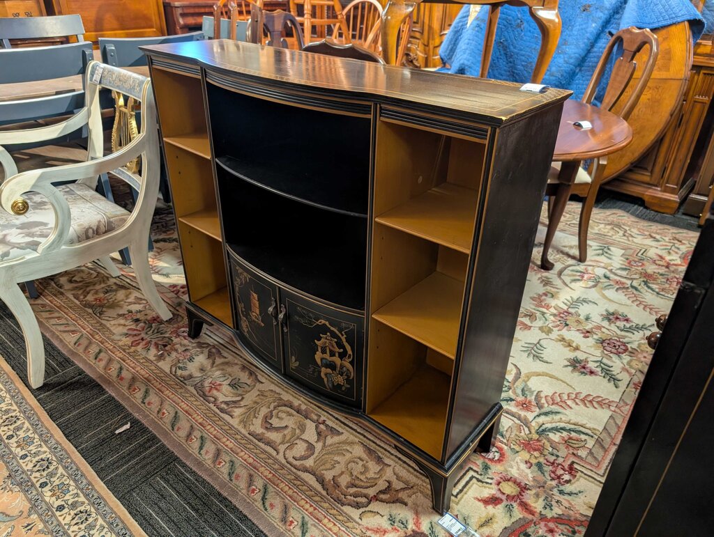 Vintage Chinoiserie Asian Bookcase Circa 1950