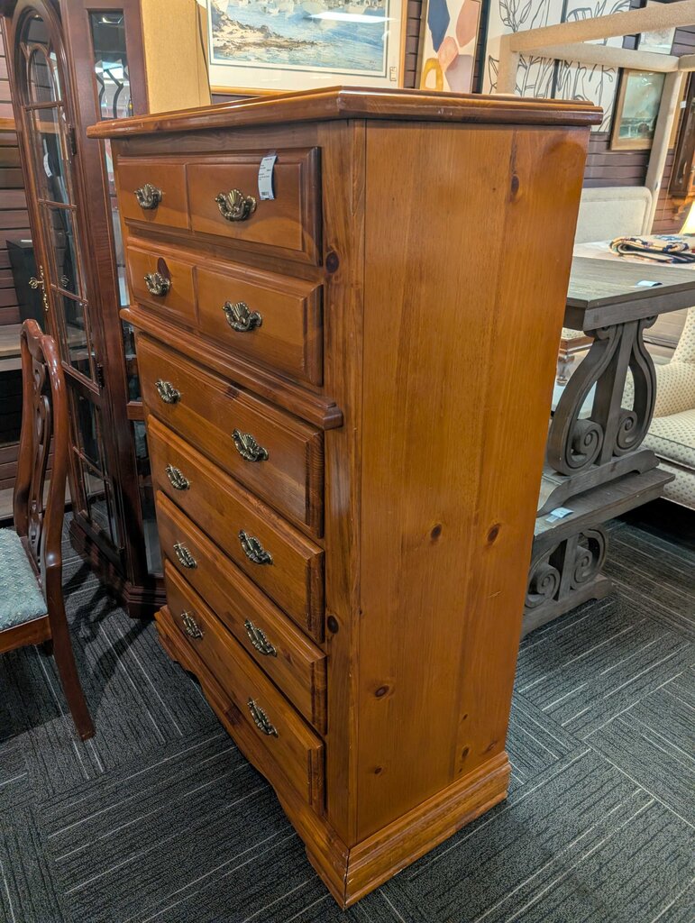 Large Pine Six Drawer Chest
