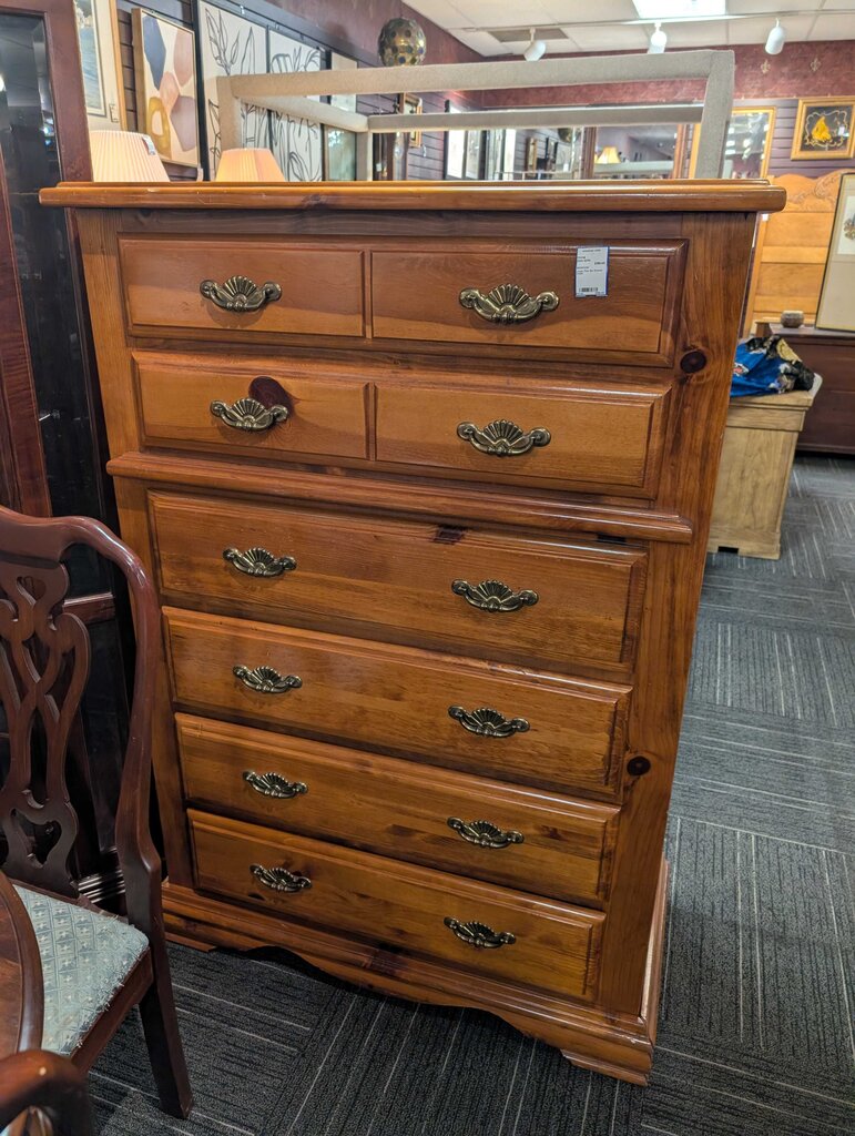Large Pine Six Drawer Chest