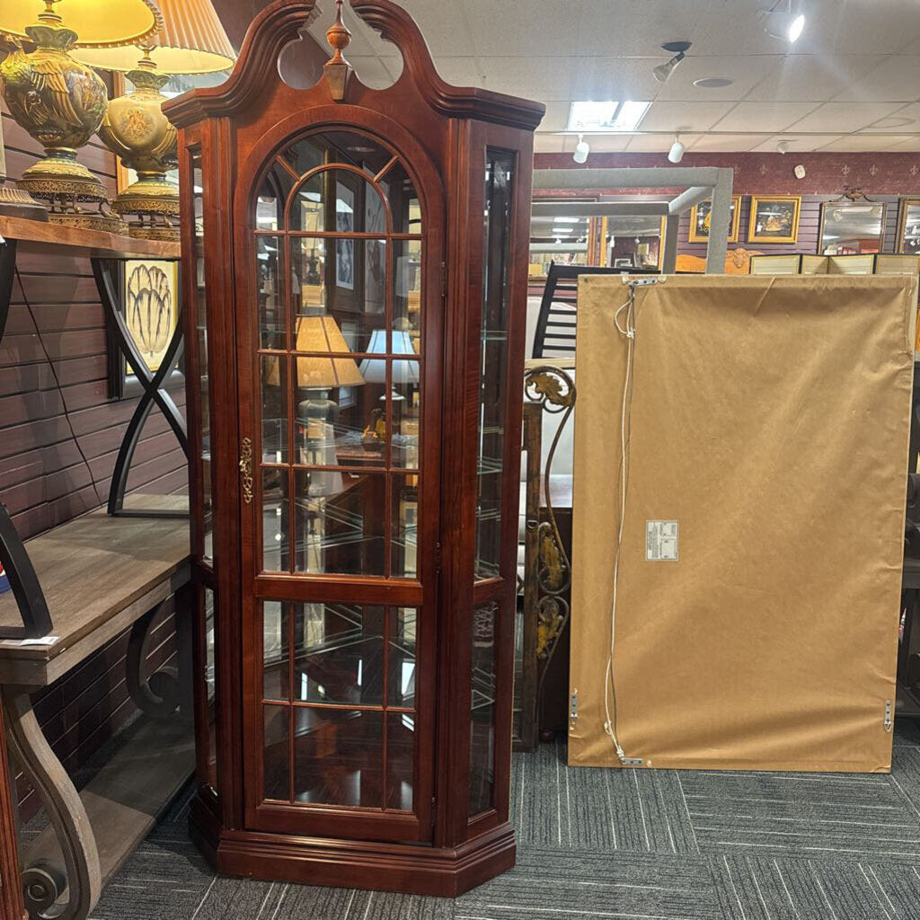 Corner Cherry Display Cabinet by Pulaski