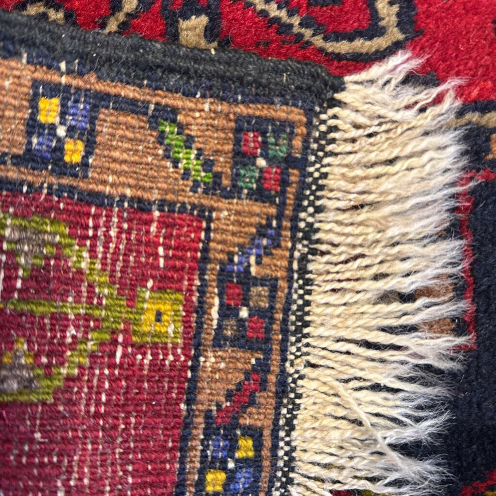 Handwoven Wool Turkish Yastik Rug 1'7" by 3'8"
