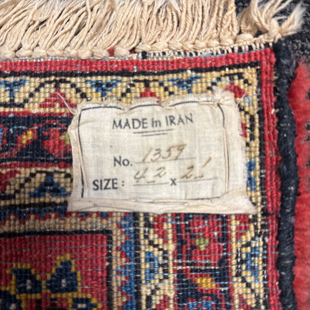Vintage Hand Woven Wool Sarouk Floral 2'2" by 4'5" Rug