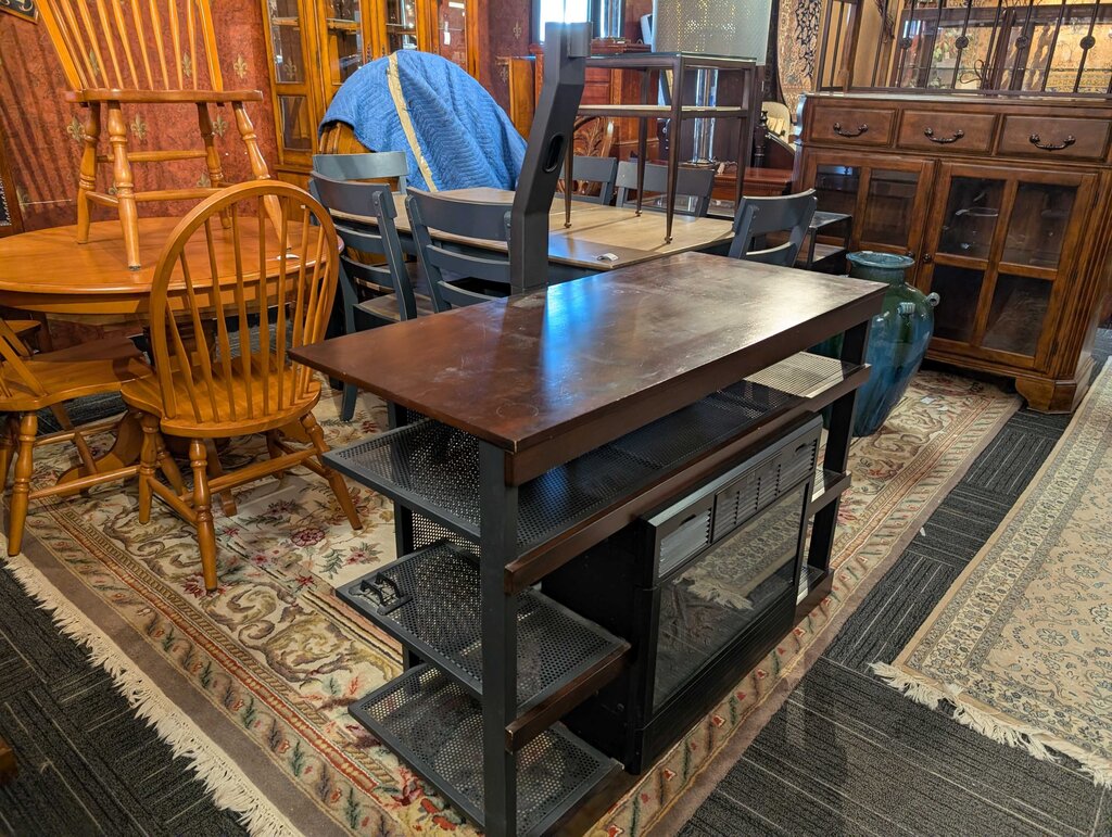 Modern Media Stand With Electric Fireplace
