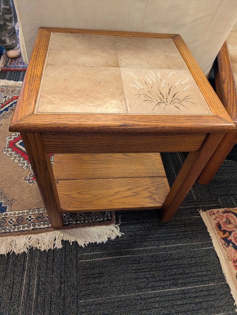 Vintage Tile Top Side Table