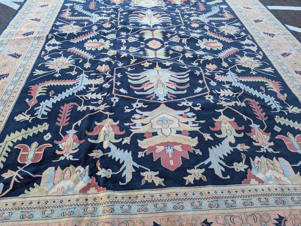 Vintage Hand Woven Wool Heriz Area Rug 11'10'' x 15'8''
