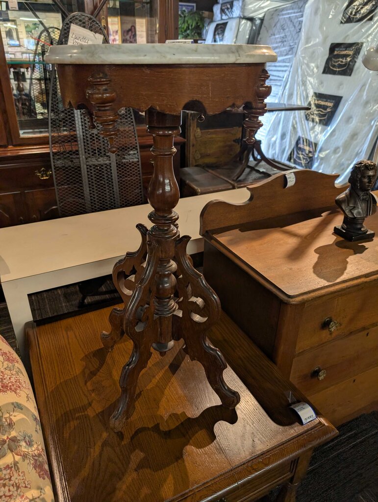 Victorian Marble Top Plant Stand
